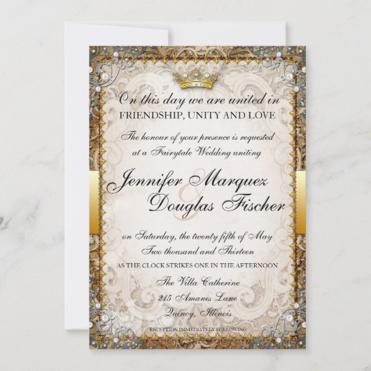  sprookje verhalenboek bruiloft uitnodiging (Voorkant)