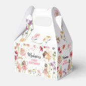 Sprookje Verjaardag 1e betoverde Bos Meisje Bloeme Bedankdoosjes (Voorkant Zijde)