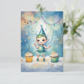 Sprookje Verjaardag Magische Uitnodiging (Staand voorkant)