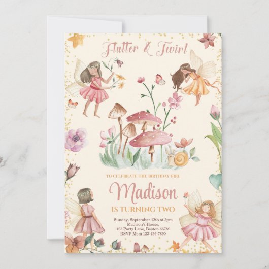 Sprookje Verjaardag Uitnodiging Betoverd Bos Uitno (Voorkant)