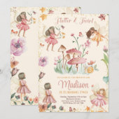 Sprookje Verjaardag Uitnodiging Betoverd Bos Uitno (Voorkant / Achterkant)