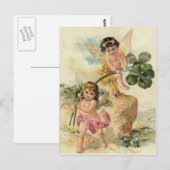 Sprookje Vierbladige Klaver Fey Briefkaart (Voorkant / Achterkant)