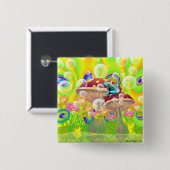 sprookje vierkante button 5,1 cm (Voorkant /achterkant)