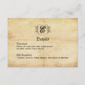 Sprookje Vintage bruiloft Details Kaart (Voorkant)