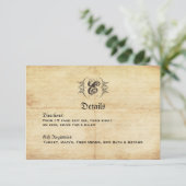 Sprookje Vintage bruiloft Details Kaart (Staand voorkant)