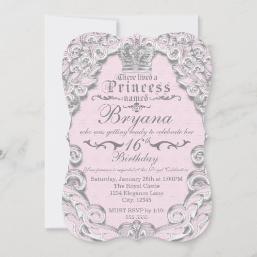 Sprookje Vintage Verhalenboek Prinses Uitnodiging (Achterkant)