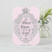 Sprookje Vintage Verhalenboek Prinses Uitnodiging (Staand voorkant)