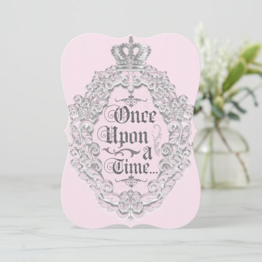 Sprookje Vintage Verhalenboek Prinses Uitnodiging (Staand voorkant)