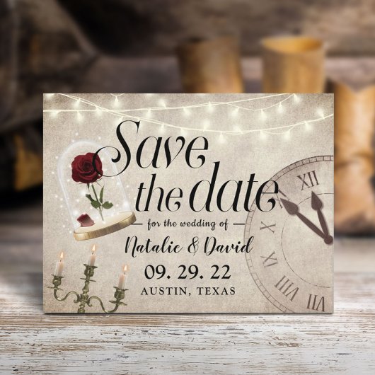  sprookje Weddenschap Save the Date Aankondigingskaart
