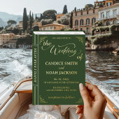 Sprookje Whimsical Book Hoesje Emerald Wedding Folie Uitnodiging