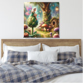 Sprookje zittend op een artisjok Magische Illustra Canvas Afdruk (Insitu (Slaapkamer))