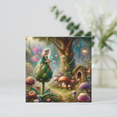 Sprookje zittend op een artisjok Magische Illustra Kaart (Staand voorkant)