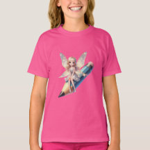 Sprookje Zittend op Pencil T-shirt Terug naar scho