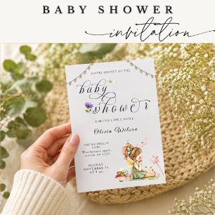 Sprookjes Baby Shower Uitnodiging Meisje