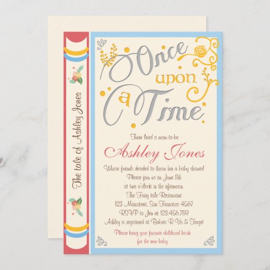 Sprookjes Baby Shower Uitnodiging Once Upon A Time (Voorkant / Achterkant)