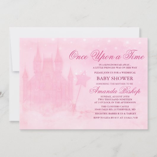 Sprookjes Baby Shower Uitnodiging Once Upon a Time (Voorkant)