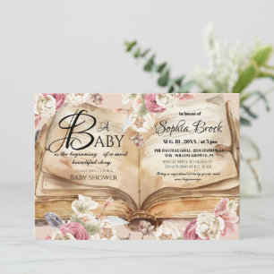 Sprookjes Bloemen Boek Verhaal Baby Shower Kaart