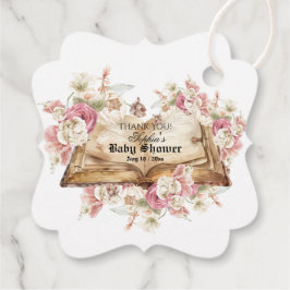 Sprookjes Bloemen Roze Roos Boek Baby Shower Bedankjes Labels