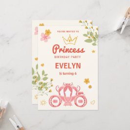 Sprookjes Bloemenkroon Prinses foto Verjaardag  Kaart