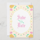 Sprookjes Bruiloft Save the Date Kaart met Fantasi (Voorkant)