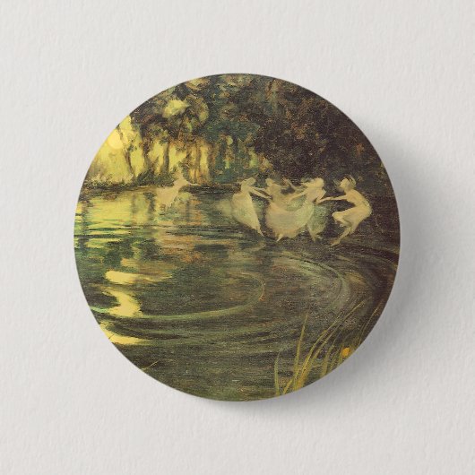 Sprookjes dansen rond door Arthur Black, Oude spro Ronde Button 5,7 Cm (Voorkant)