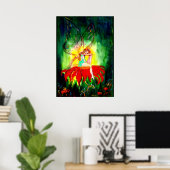 SPROOKJES DROMEN OP DE BLOEM Fantasie Poster (Thuiskantoor)