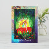 SPROOKJES DROMEN OP EEN RODE BLOEM blauw geel,groe Kaart (Staand voorkant)