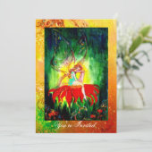 SPROOKJES DROMEN OP EEN RODE BLOEM geel groen Kaart (Staand voorkant)