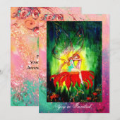 SPROOKJES DROMEN OP EEN RODE BLOEM roze geel groen Kaart (Voorkant / Achterkant)