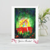 SPROOKJES DROMEN OP EEN RODE BLOEM wit geel groen Kaart (Staand voorkant)