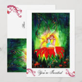 SPROOKJES DROMEN OP EEN RODE BLOEM wit geel groen Kaart (Voorkant / Achterkant)