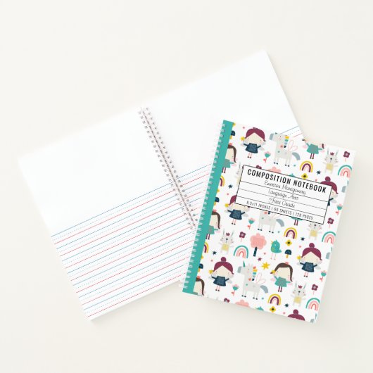 Sprookjes Eenhoorn Patroon Kinderen Notitieboek (Binnen)