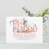 Sprookjes Eenhoorn Prinses Kasteel 3e Verjaardag Kaart (Staand voorkant)