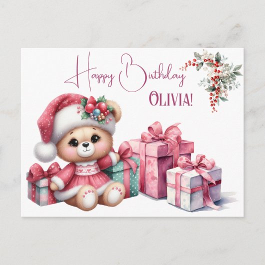 Sprookjes Eerste Meisje 1e Verjaardag Briefkaart (Voorkant)