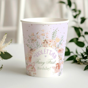 Sprookjes Eerste Verjaardag Betoverde tuin Lilac Papieren Bekers