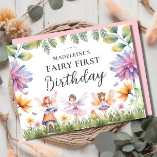 Sprookjes Eerste Verjaardagsfeest Uitnodigingskaar Uitnodiging Briefkaart
