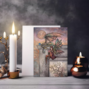 Sprookjes- en drakenfantasie kunst ansichtkaart briefkaart