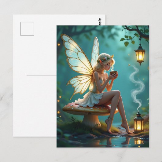 Sprookjes en koffie houden contact briefkaart (Voorkant / Achterkant)