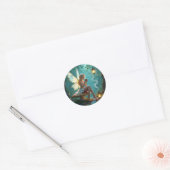 Sprookjes en koffie houden contact ronde sticker (Envelop)