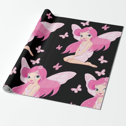 Sprookjes en vlinders cadeaupapier (Uitgerold)