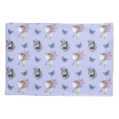 Sprookjes en Vlinders Patroon op Periwinkle Kussensloop (Achterkant-Links)