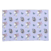 Sprookjes en Vlinders Patroon op Periwinkle Kussensloop (Voorkant-Rechts)