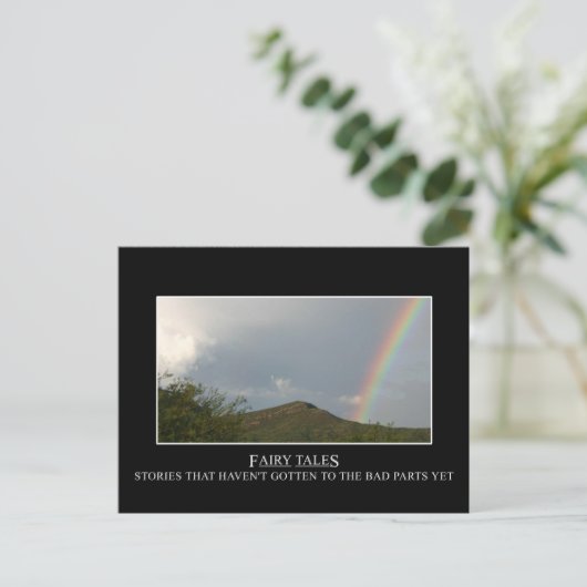 Sprookjes hebben niet echt een happy end briefkaart (Staand voorkant)