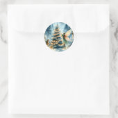Sprookjes in Winter Wonderland Ronde Sticker (Tas)