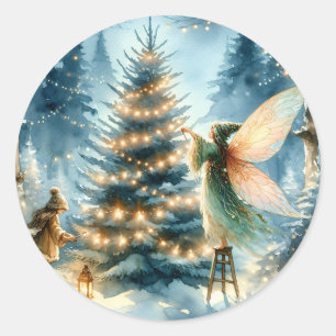 Sprookjes in Winter Wonderland Ronde Sticker