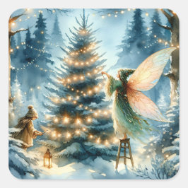 Sprookjes in Winter Wonderland Vierkante Sticker