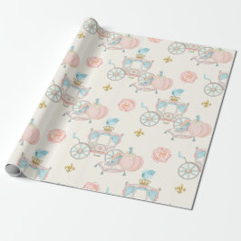 Sprookjes Koets Royal Fleur Goud Blush Ivoor Cadeaupapier