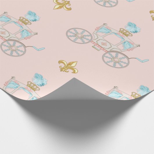 Sprookjes Koets Royal Fleur Goud Blush Ivoor Cadeaupapier (Hoek)