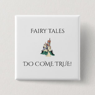 Sprookjes Komen Echt Voor Prinsessen Kasteel Vierkante Button 5,1 Cm
