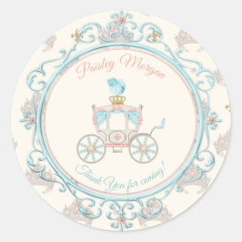 Sprookjes Koninklijke Koets Prinsessen Kroon Blush Ronde Sticker